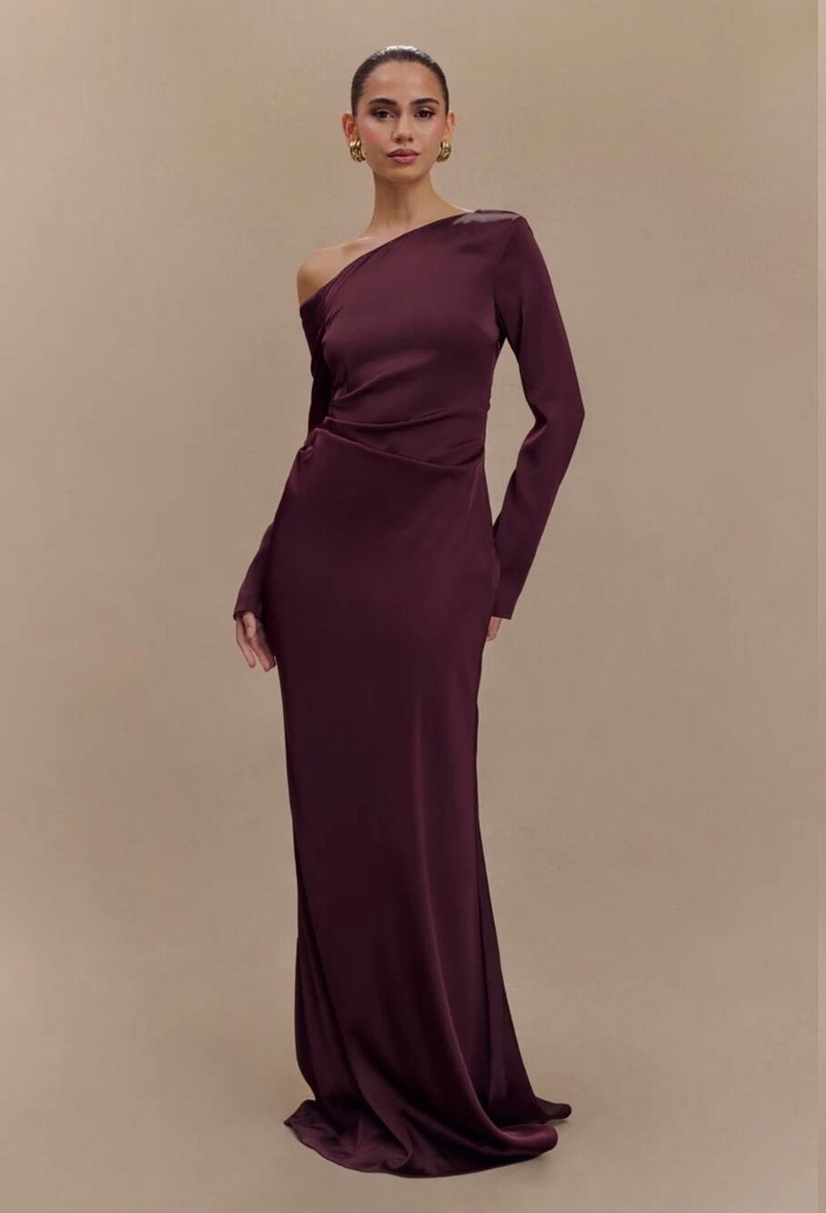 Meshki Avery Long Sleeve Maxi Dress - Plum